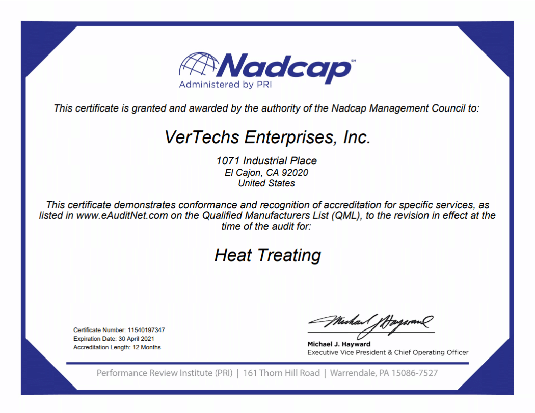 Heat Treating / Brazing for the Aerospace Industry by VerTechs